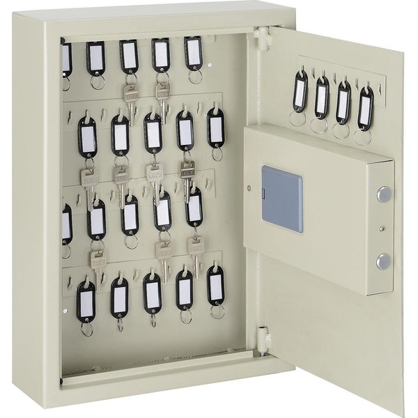 Global Industrial Key Cabinet, Electronic, 48 Keys, 12x4x17-3/4, Sand 270299